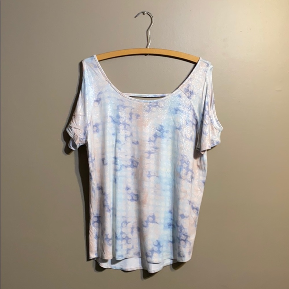 Juicy Couture Sparkly Peach Blue Top Medium